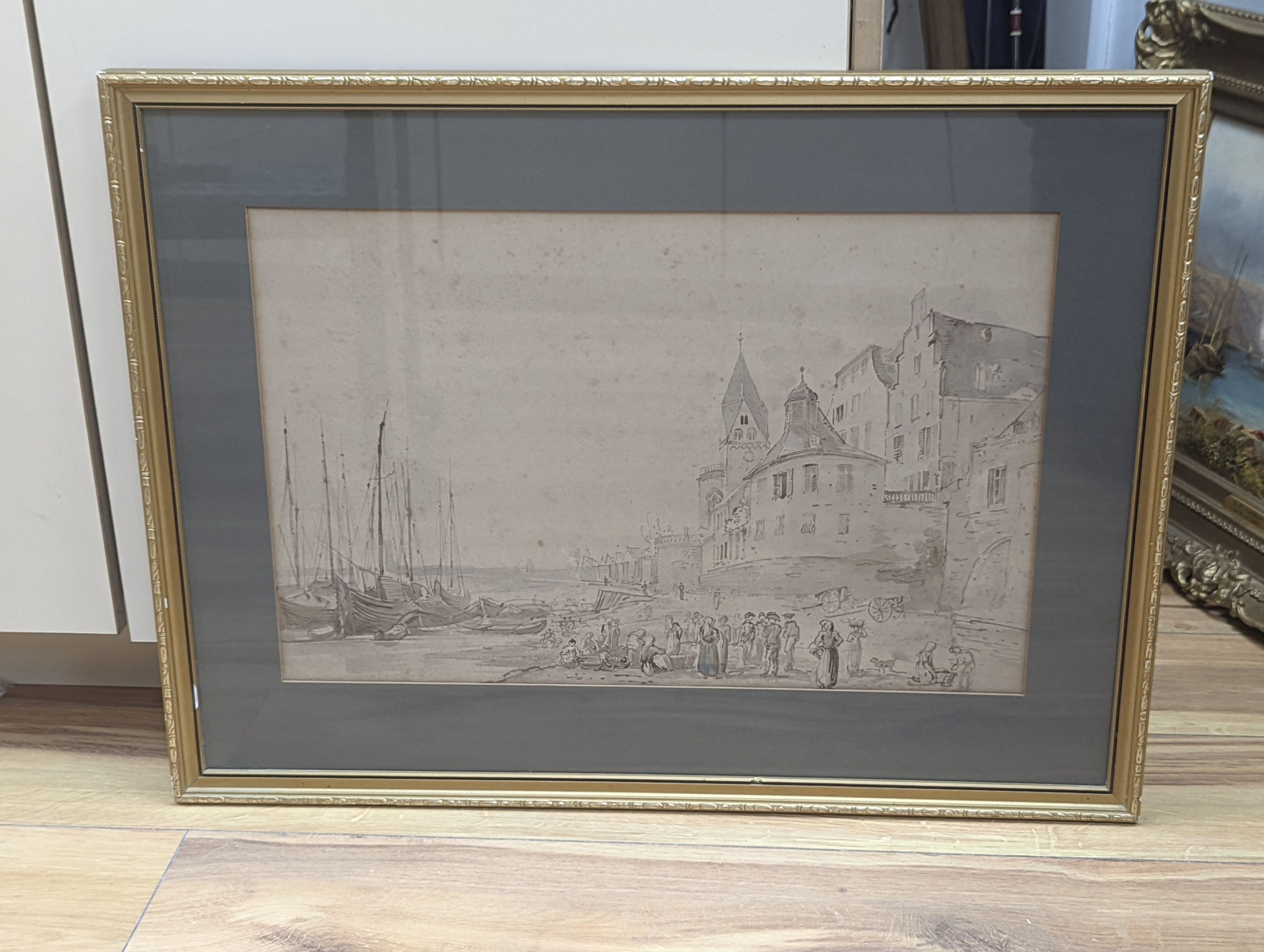 A watercolour by H W Bingley, 19th century, Cologne, Germany, dated 1822, 32 x 50cms, mounted and framed